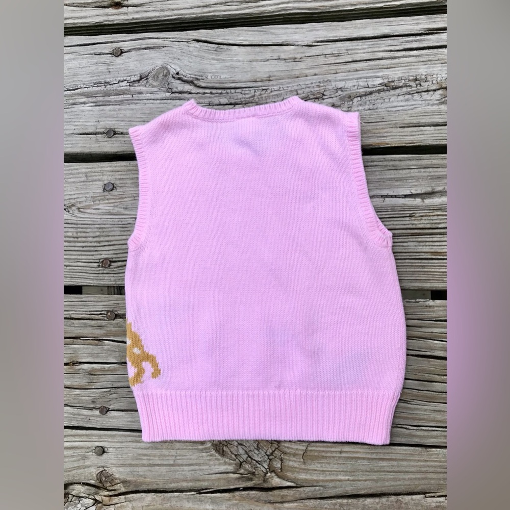 3T Girls GAP Pink Pets Intarsia Cat Dog Mouse Bird Sweater Vest Top Shirt 3 Year - Picture 6 of 7